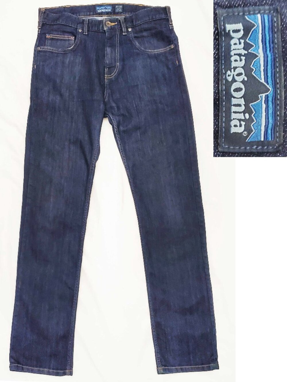 Patagonia Worn Wear Men's Dark Blue Performance Straight Fit Jeans Iron Clad 32